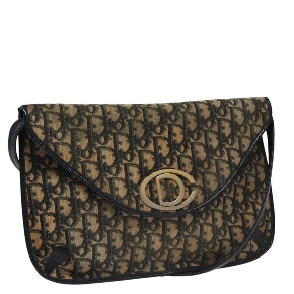 Christian Dior Trotter Canvas Shoulder Bag Navy Auth 109698 - Picture 2 of 16